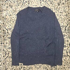 Halogen Cashmere Crewneck Sweater Navy Womens Size M Quiet Luxury Minimalist